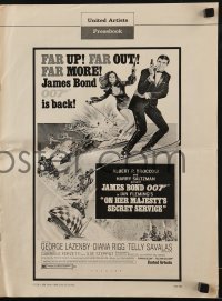 3x813 ON HER MAJESTY'S SECRET SERVICE pressbook 1969 George Lazenby's only appearance as James Bond