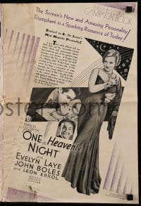3x817 ONE HEAVENLY NIGHT pressbook 1931 Evelyn Laye is the toast of two continents, John Boles