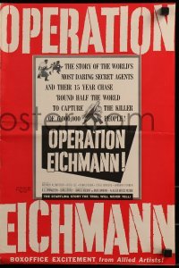 3x821 OPERATION EICHMANN pressbook 1961 WWII, the man hunt of the century for the Nazi butcher!