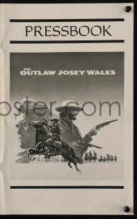 3x825 OUTLAW JOSEY WALES pressbook 1976 Clint Eastwood is an army of one, cool western artwork!