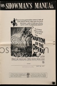 3x833 PHANTOM OF THE OPERA pressbook 1962 Hammer horror, Herbert Lom, cool art by Reynold Brown!
