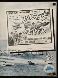 3x841 RACING FEVER pressbook 1964 aqua devils who tamed speed-boats by day & racy women at night!