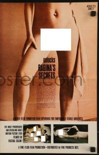 3x842 RAGINA'S SECRETS pressbook 1969 sexploitation so factual it leaves nothing to the imagination!