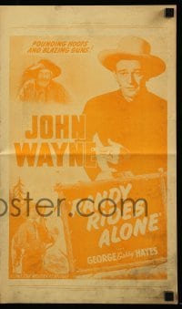 3x844 RANDY RIDES ALONE pressbook R1952 John Wayne, Gabby Hayes, pounding hoofs & blazing guns!