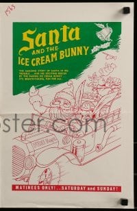 3x868 SANTA & THE ICE CREAM BUNNY pressbook 1972 great wacky art of Santa & bunny in fire truck!