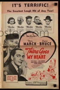 3x929 THERE GOES MY HEART pressbook R1946 Fredric March makes Virginia Bruce to run from $1 million!