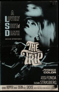 3x949 TRIP pressbook 1967 AIP, written by Jack Nicholson, LSD, wild sexy psychedelic drug image!