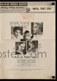 3x959 UNTIL THEY SAIL pressbook 1957 Paul Newman kissing sexy Jean Simmons, from James Michener story!