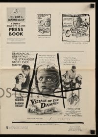 3x966 VILLAGE OF THE DAMNED pressbook 1960 George Sanders won't leave those strange kids alone!