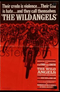3x981 WILD ANGELS pressbook 1966 cool image of biker Peter Fonda & sexy Nancy Sinatra on motorcycle