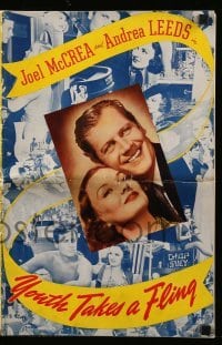 3x999 YOUTH TAKES A FLING pressbook 1938 great images of Joel McCrea & pretty Andrea Leeds!