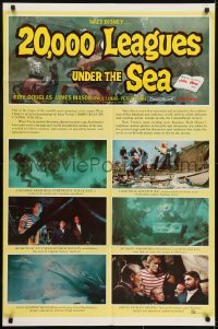 3y016 20,000 LEAGUES UNDER THE SEA style B 1sh R1963 Jules Verne classic, scenes from the movie!