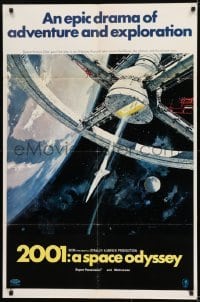 3y002 2001: A SPACE ODYSSEY style A 70mm 1sh 1968 Stanley Kubrick, art of space wheel by Bob McCall!
