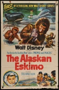 3y032 ALASKAN ESKIMO style A 1sh 1953 Walt Disney, art of arctic natives, People & Places series!