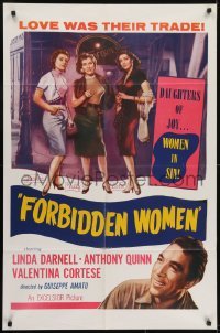 3y046 ANGELS OF DARKNESS 1sh 1956 Linda Darnell, Anthony Quinn, daughters of joy, sisters in sin!