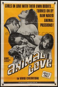 3y049 ANIMAL LOVE 1sh 1969 girls in love with their own bodies, naked animal passions, Kenny!