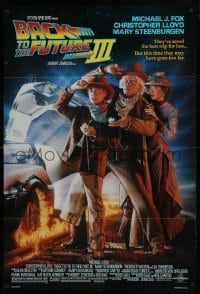 3y064 BACK TO THE FUTURE III DS 1sh 1990 Michael J. Fox, Chris Lloyd, Drew Struzan art!