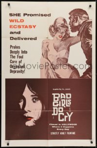3y066 BAD GIRLS DO CRY 1sh 1965 wild ecstasy, sexy art of barely clothed woman!