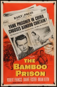 3y068 BAMBOO PRISON 1sh 1954 Robert Francis, Yank prisoner in China chooses bamboo curtain!