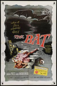 3y074 BAT 1sh R1980s great horror art of Vincent Price & sexy fallen girl!