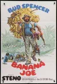 3y069 BANANA JOE English 1sh 1982 wacky Casaro art of Spencer carrying bananas and boy w/parrot!