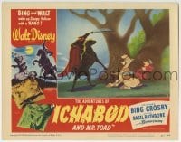 3z371 ADVENTURES OF ICHABOD & MISTER TOAD LC #4 1949 best c/u of headless horseman scaring Ichabod
