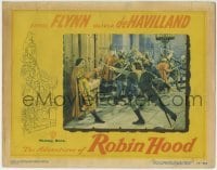 3z372 ADVENTURES OF ROBIN HOOD LC #5 R1948 Errol Flynn & Basil Rathbone with crossed swords!