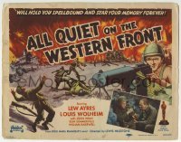 3z006 ALL QUIET ON THE WESTERN FRONT TC R1950 Lew Ayres in a story of blood, guts and tears!