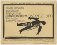 3z010 ANATOMY OF A MURDER style B TC 1959 Otto Preminger, classic Saul Bass dead body silhouette art