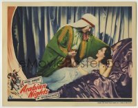 3z389 ARABIAN NIGHTS LC 1942 best romantic close up of Jon Hall leaning over sexiest Maria Montez!