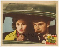 3z392 ASPHALT JUNGLE LC #2 1950 c/u of Sterling Hayden & Jean Hagen in car, John Huston classic!