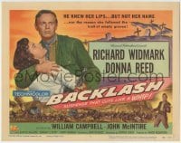 3z019 BACKLASH TC 1956 Richard Widmark knew Donna Reed's lips but not her name!