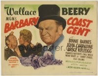 3z022 BARBARY COAST GENT TC 1944 great images of con man Wallace Beery & Binnie Barnes!