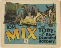 3z411 BIG DIAMOND ROBBERY LC 1929 Tom Mix realizes the diamond is gone, cool border art with Tony!