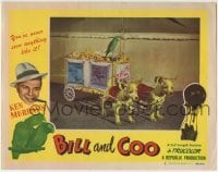 3z415 BILL & COO LC #5 1948 wacky image of tiny dogs pulling circus wagon with parrot on top!