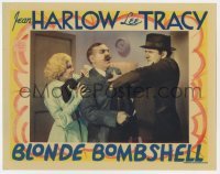 3z423 BOMBSHELL LC 1933 blonde Jean Harlow by Ted Healy & Frank Morgan fighting, ultra rare!