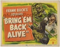 3z036 BRING 'EM BACK ALIVE TC R1948 Frank Buck, cool art of tiger fighting giant snake in jungle!