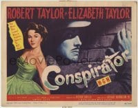 3z054 CONSPIRATOR TC 1949 English spy Robert Taylor was sworn to kill sexy young Elizabeth Taylor!