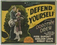 3z062 DEFEND YOURSELF TC 1925 romantic close up of Dorothy Drew & doctor Sheldon Lewis, rare!