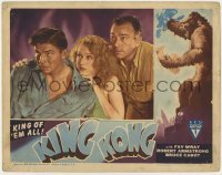 3z657 KING KONG LC R1946 best close up of scared Fay Wray between Robert Armstrong & Bruce Cabot!