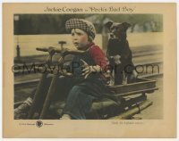 3z785 PECK'S BAD BOY LC 1921 cute image of Jackie Coogan hauling his dog on the Lightnin' Express!