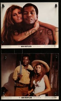 4a135 100 RIFLES 4 color 8x10 stills 1969 images of western cowboy Jim Brown, sexiest Raquel Welch!