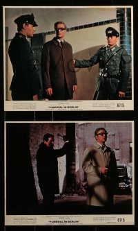 4a138 FUNERAL IN BERLIN 4 color 8x10 stills 1967 Michael Caine as Harry Palmer, Eva Renzi!