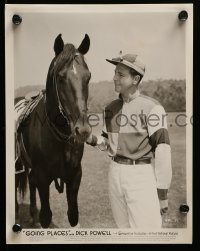 4a916 GOING PLACES 2 8x10 stills 1938 close ups of jockey Dick Powell with his race horse!