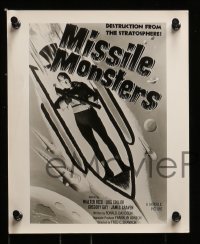 4a315 MISSILE MONSTERS 10 artwork 8x10 stills 1958 destruction from stratosphere, all w/poster art!