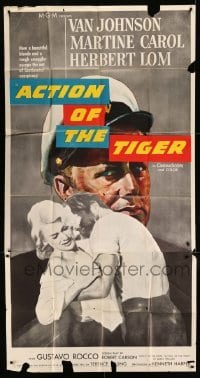 4b513 ACTION OF THE TIGER 3sh 1957 Van Johnson & Martine Carol try to escape conspiracy!