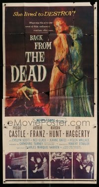 4b529 BACK FROM THE DEAD 3sh 1957 Peggie Castle lived to destroy, cool sexy horror art & photos!