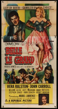 4b534 BELLE LE GRAND 3sh 1951 art of sexy Vera Ralston who is a lady gambler by choice!