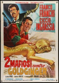 4b153 2 MAFIOSI AGAINST GOLDGINGER Italian 1p 1965 Franco & Ciccio parody of James Bond Goldfinger!