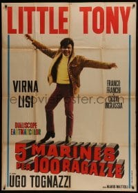 4b157 5 MARINES PER 100 RAGAZZE Italian 1p R1962 full-length image of pop singer Little Tony!